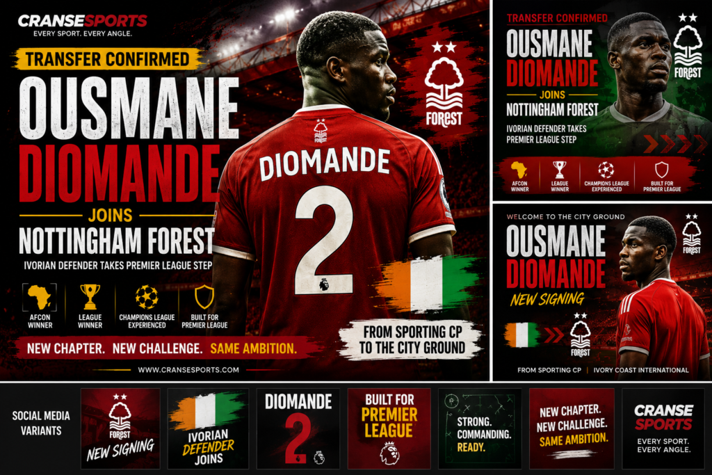 Côte d’Ivoire defender Ousmane Diomande following his move to Nottingham Forest from Sporting CP