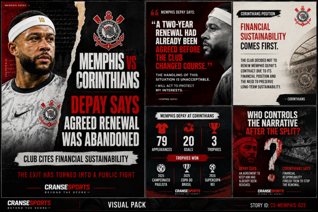 CranseSports graphic on the contract dispute between Memphis Depay and Corinthians