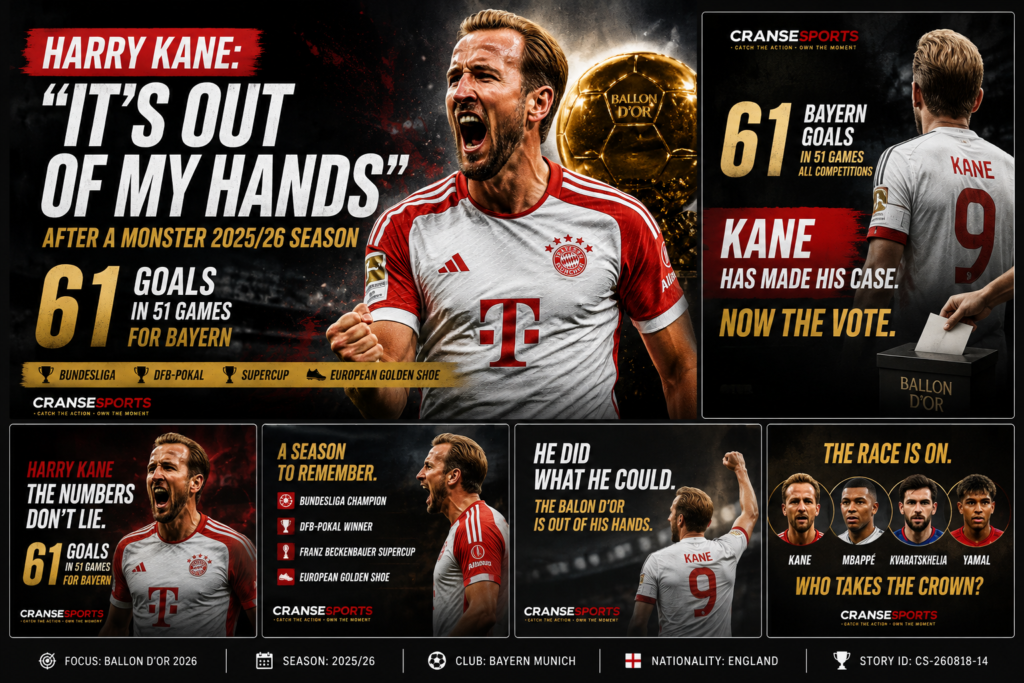 Harry Kane after a prolific 2025/26 Bayern Munich season as the 2026 Ballon d’Or debate intensifies