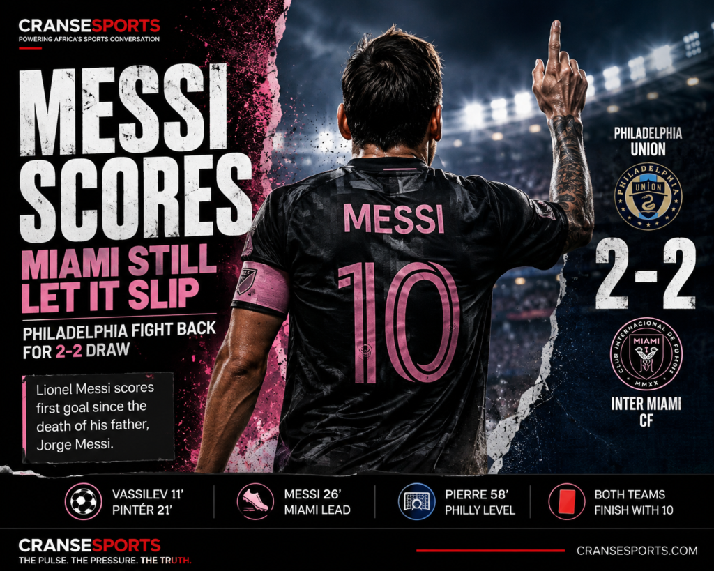 Lionel Messi featured for Inter Miami in their 2-2 MLS draw against Philadelphia Union.