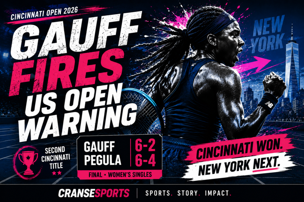 Coco Gauff Cincinnati title and US Open pressure graphic