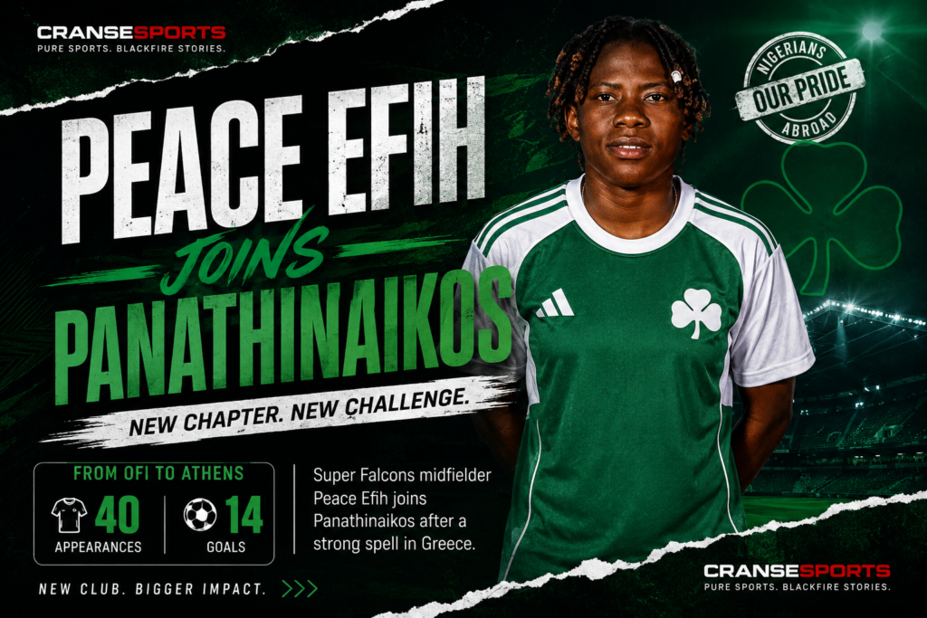 Nigeria midfielder Peace Efih joins Panathinaikos after her spell with OFI