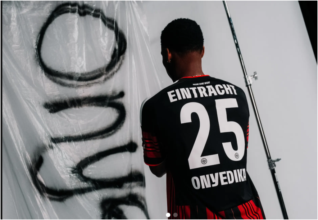 Raphael Onyedika Nigerians Abroad Tracker graphic covering his Eintracht Frankfurt performance watch.