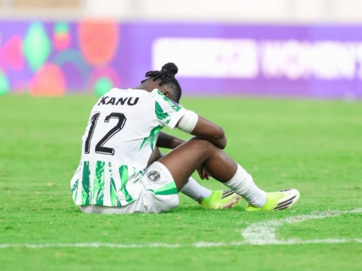 WAFCON 2026 pressure graphic showing Nigeria eliminated from the title race while the Women’s World Cup qualification battle continues