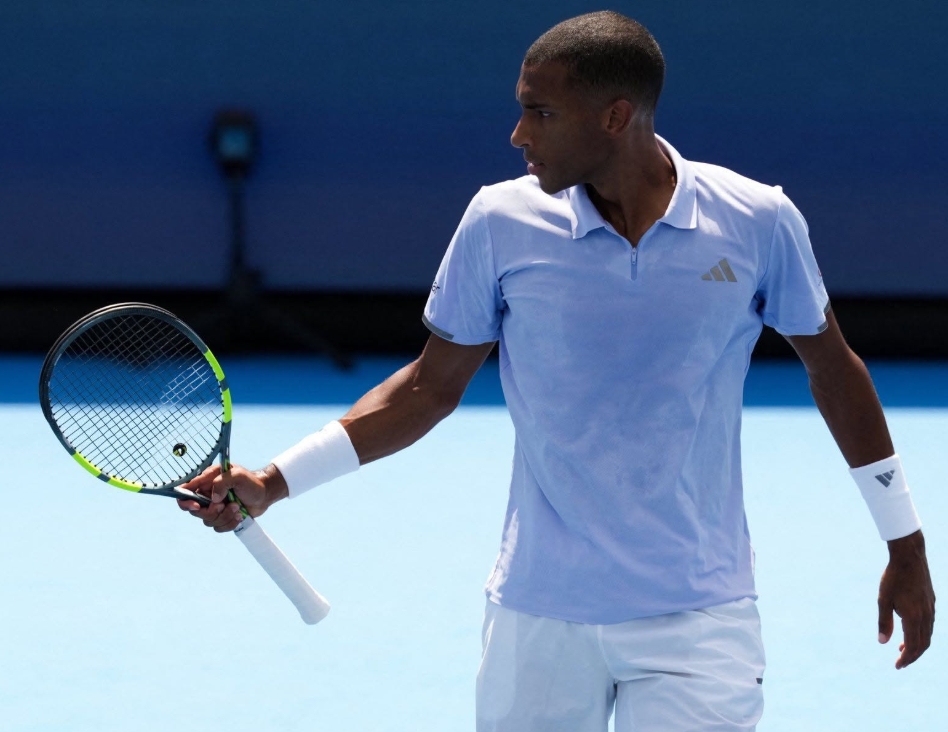 Felix Auger-Aliassime competing during the Cincinnati Open as he advances to face Frances Tiafoe.