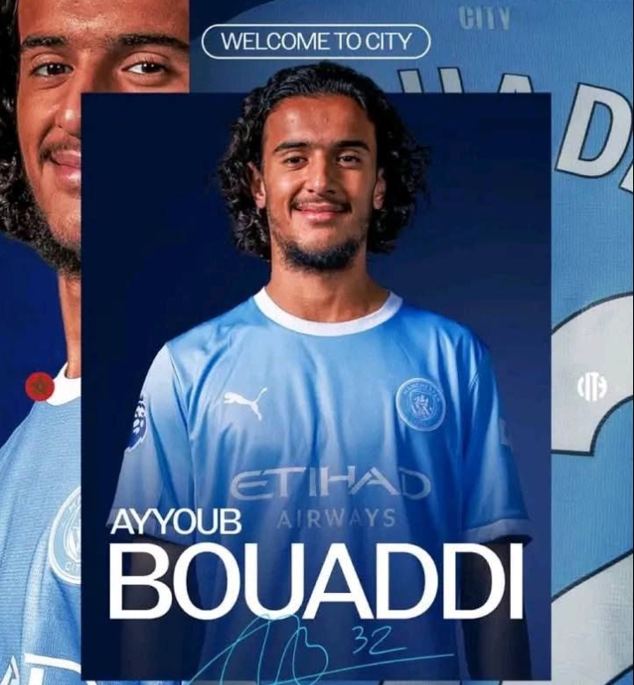 Ayyoub Bouaddi Manchester City Morocco transfer feature graphic